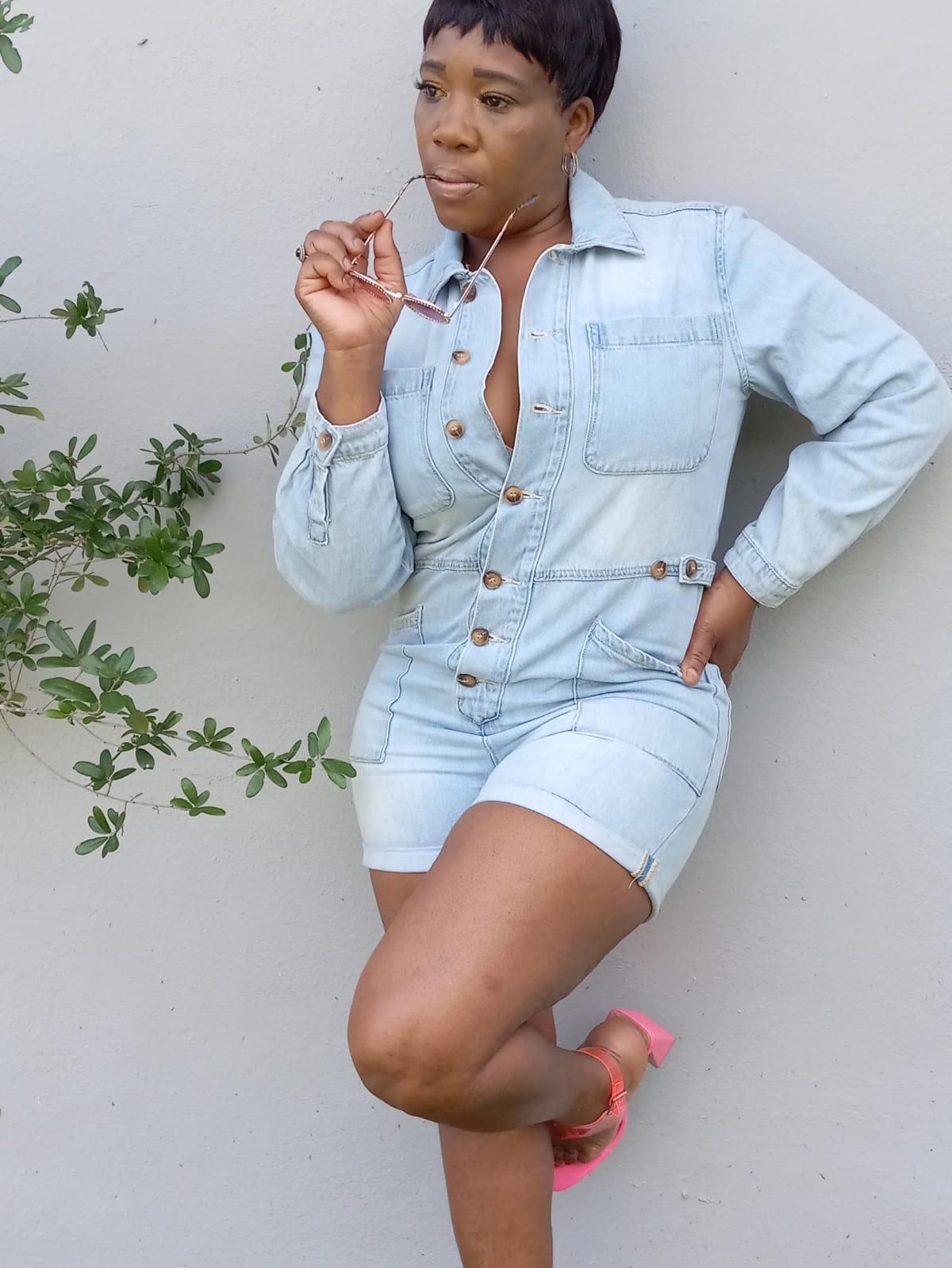 Romper-denim jean